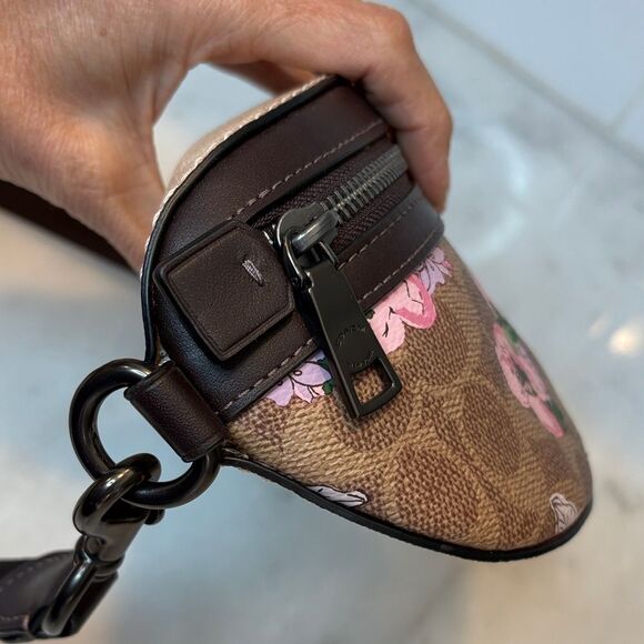 Coach Purse Leather Floral Bethany Belt Bag Signature Canvas Blossom Print NWOT - Picture 10 of 16